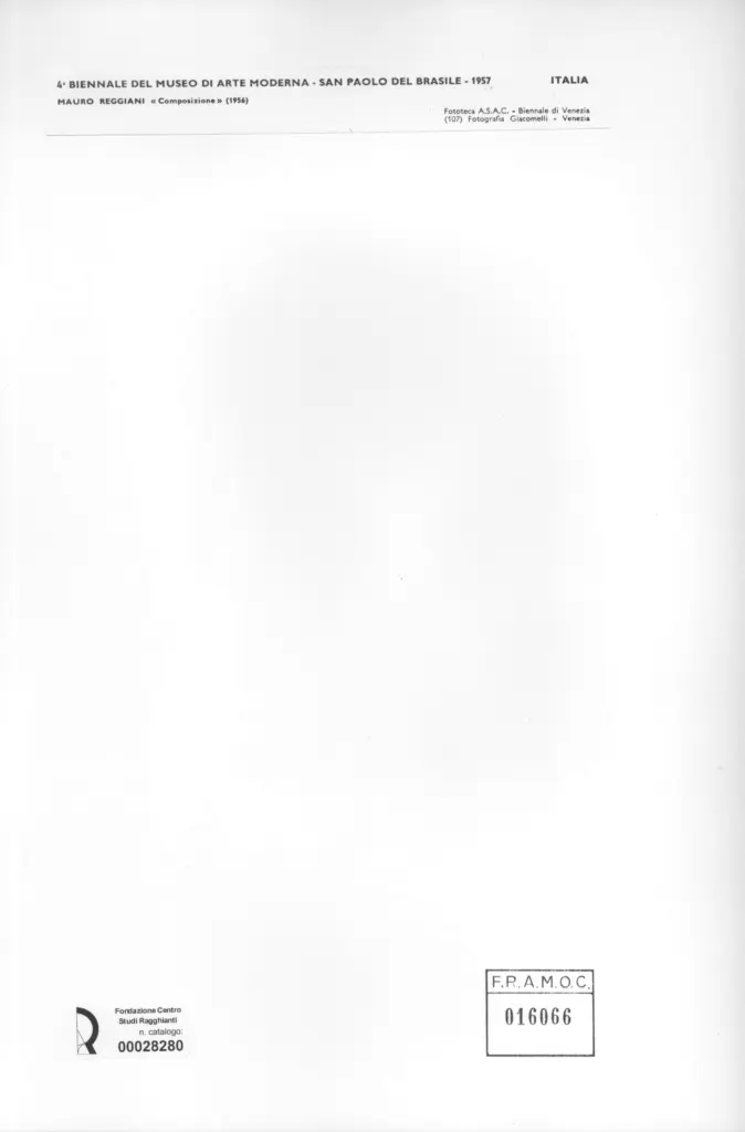 Giacomelli , Reggiani, Mauro - sec. XX - Composizione , retro