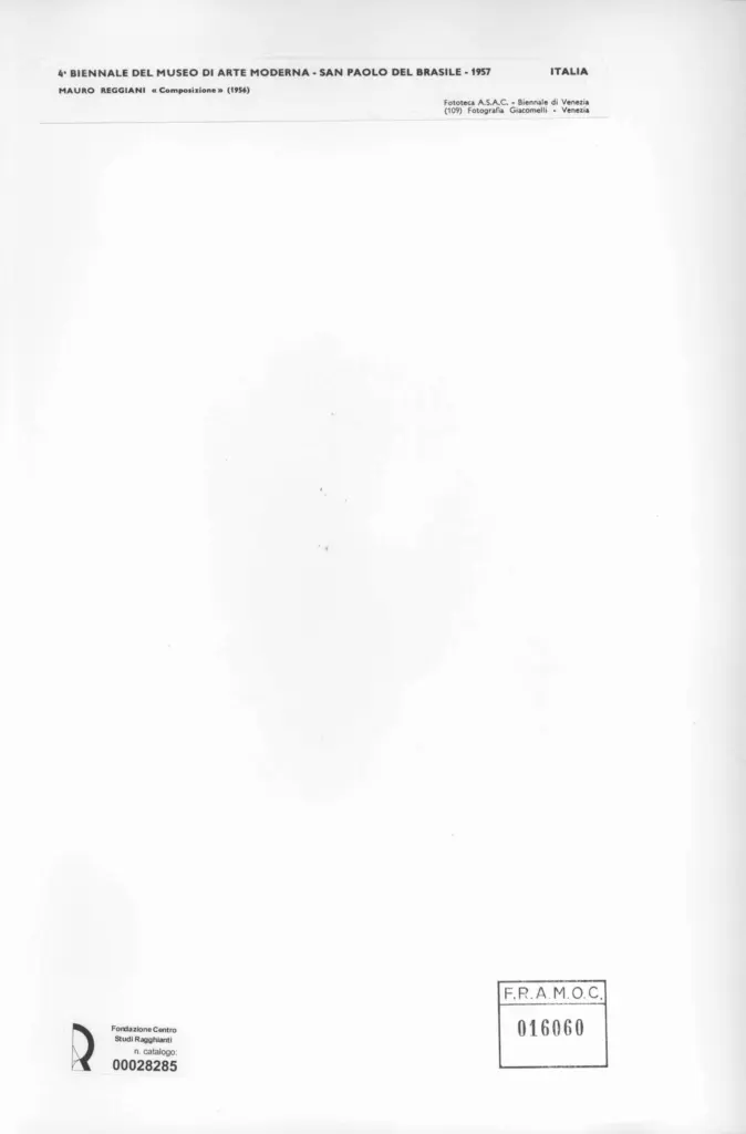 Giacomelli , Reggiani, Mauro - sec. XX - Composizione , retro