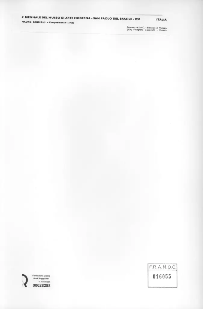 Giacomelli , Reggiani, Mauro - sec. XX - Composizione , retro