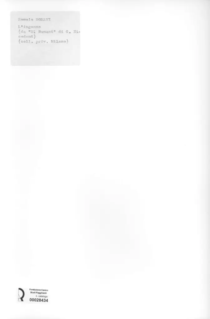 Anonimo , Romani, Romolo - sec. XX - L'inganno , retro