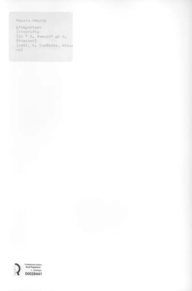 Anonimo , Romani, Romolo - sec. XX - L'impostore , retro