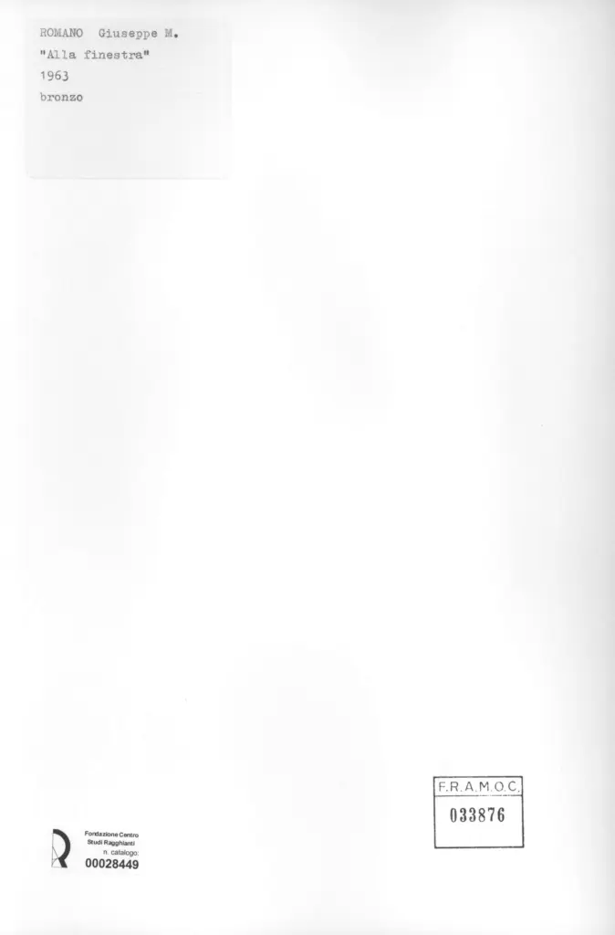 Anonimo , Romano, Giuseppe - sec. XX - Alla finestra , retro