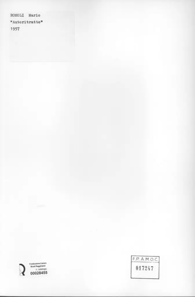 Anonimo , Romoli, Mario - sec. XX - Autoritratto , retro