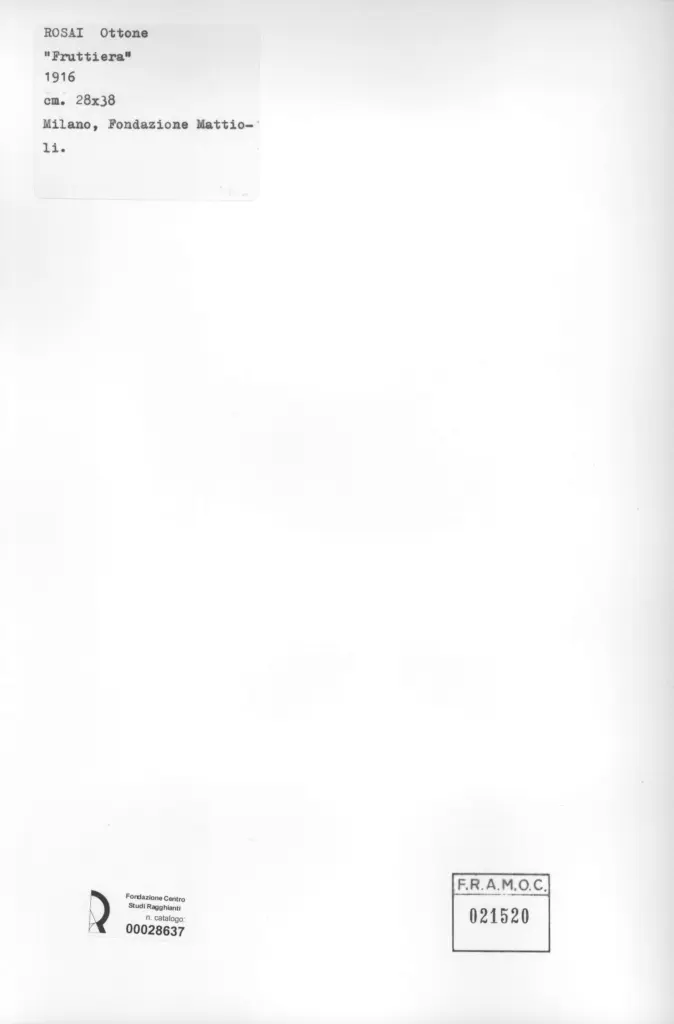 Anonimo , Rosai, Ottone - sec. XX - Fruttiera , retro