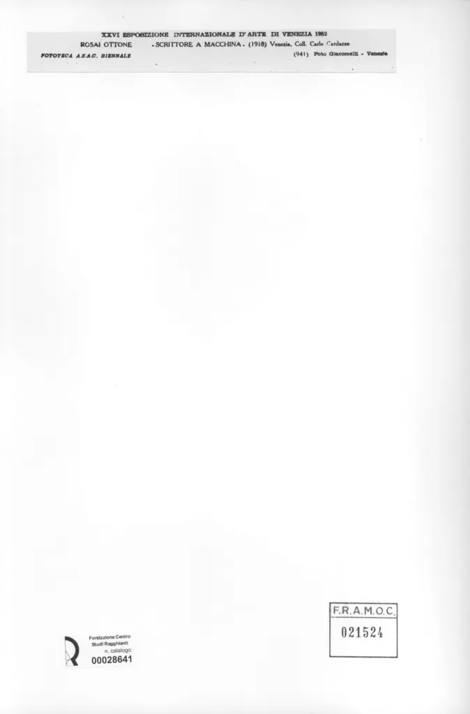 Giacomelli , Rosai, Ottone - sec. XX - Scrittore a macchina , retro