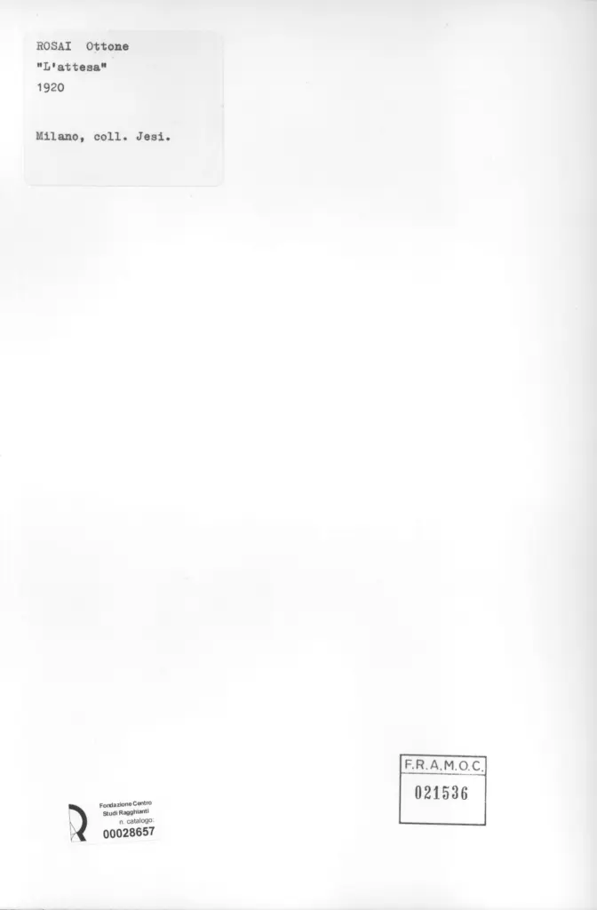 Anonimo , Rosai, Ottone - sec. XX - L'attesa , retro