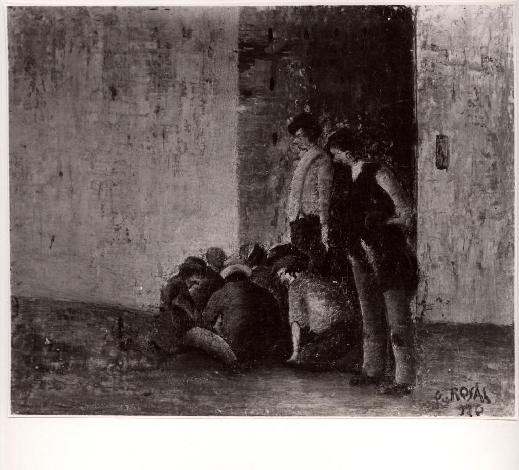 Anonimo , Rosai, Ottone - sec. XX - I giocatori di toppa , fronte