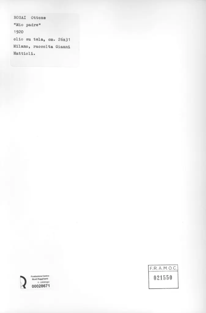 Anonimo , Rosai, Ottone - sec. XX - Mio padre , retro