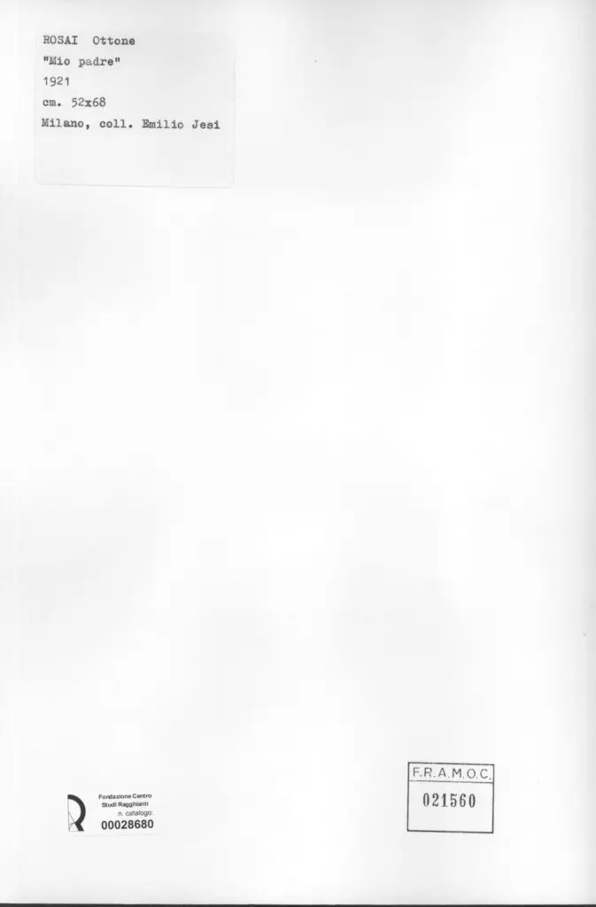 Anonimo , Rosai, Ottone - sec. XX - Mio padre , retro