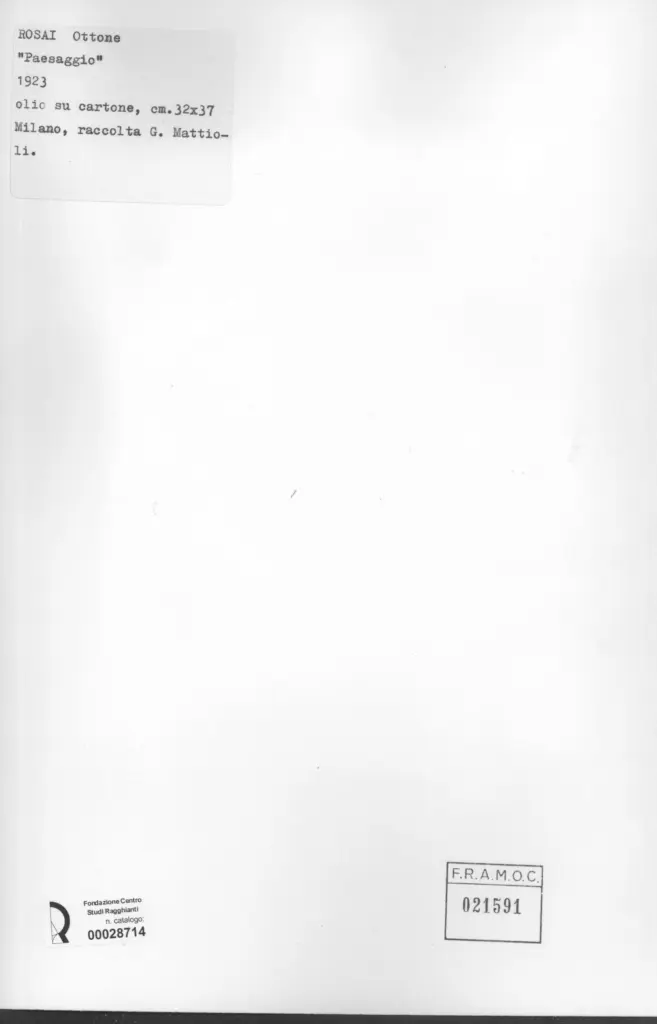 Anonimo , Rosai, Ottone - sec. XX - Paesaggio , retro