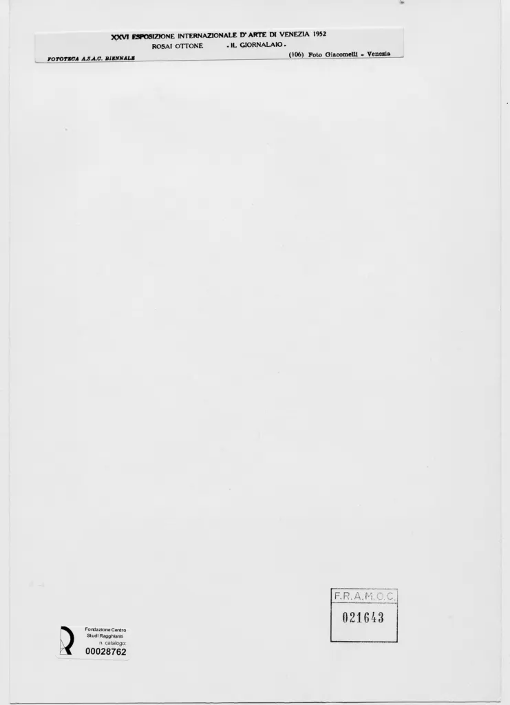 Giacomelli , Rosai, Ottone - sec. XX - Il giornalaio , retro