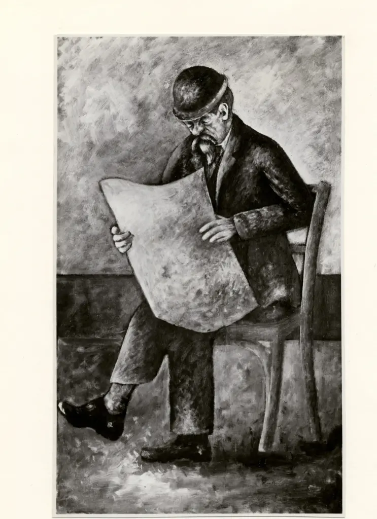 Anonimo , Rosai, Ottone - sec. XX - Uomo che legge , fronte