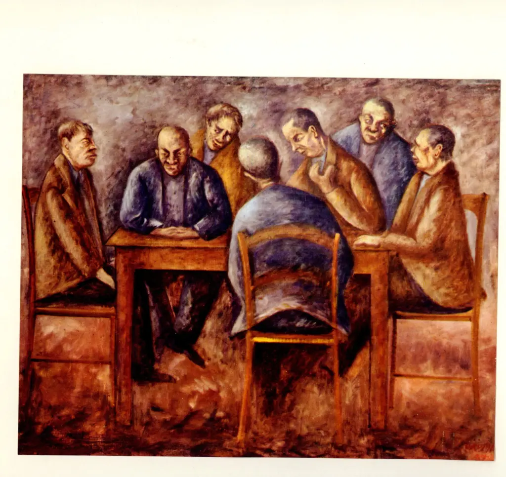 Anonimo , Rosai, Ottone - sec. XX - All'osteria , fronte