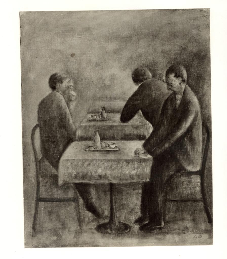 Anonimo , Rosai, Ottone - sec. XX - Caffè al mattino , fronte
