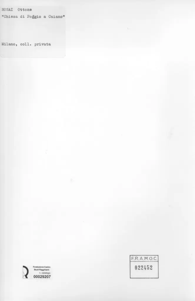 Anonimo , Rosai, Ottone - sec. XX - Chiesa di Poggio a Caiano , retro