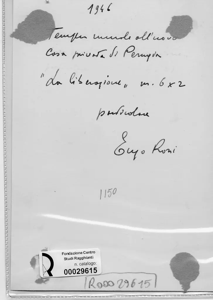 Anonimo , Rossi, Enzo - sec. XX - La liberazione (particolare) , retro