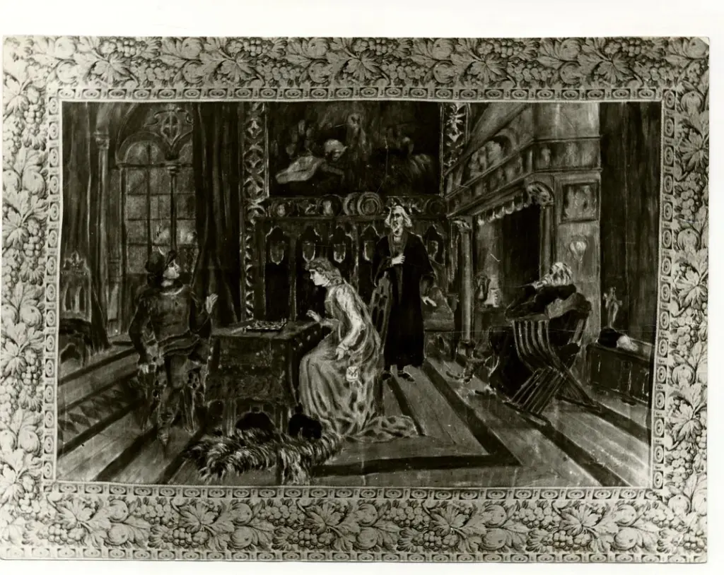 Rossi, Luigi, attr. , Ragghianti dice: "Giacosa-La partita a scacchi! Finto arazzo a succhi d'erba!"