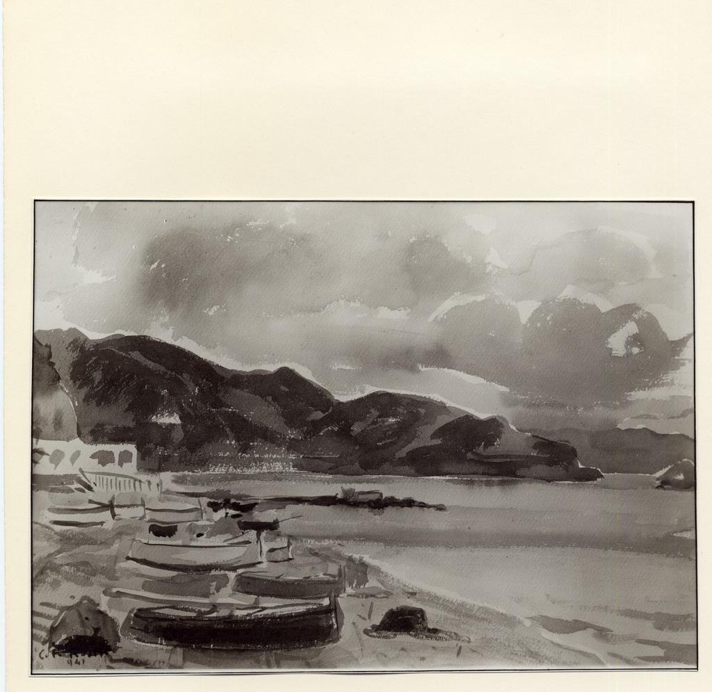 Giacomelli , Rosti, Fortunato - sec. XIX - Temporale sulla spiaggia , fronte