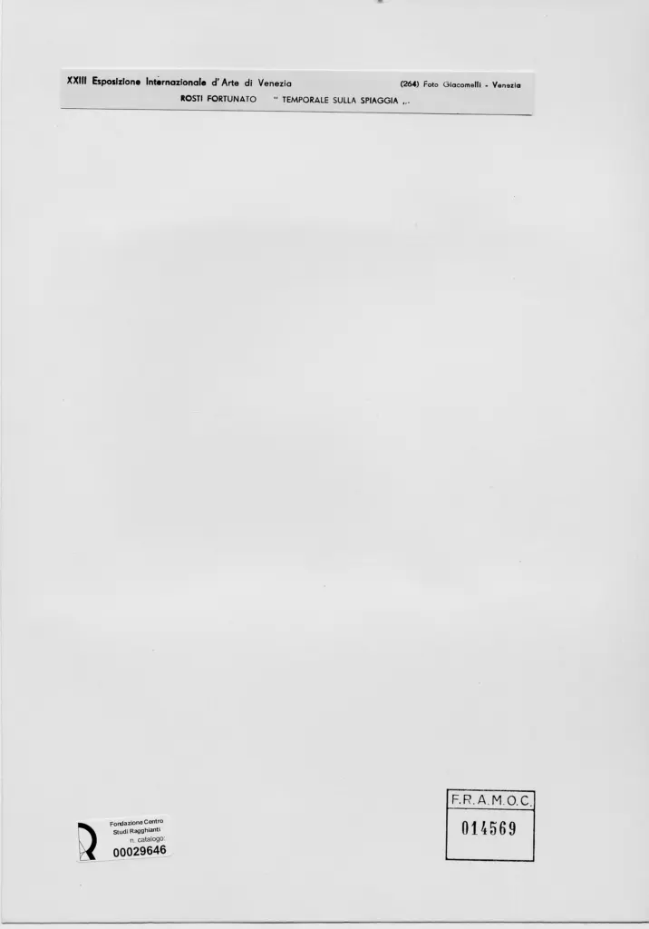 Giacomelli , Rosti, Fortunato - sec. XIX - Temporale sulla spiaggia , retro