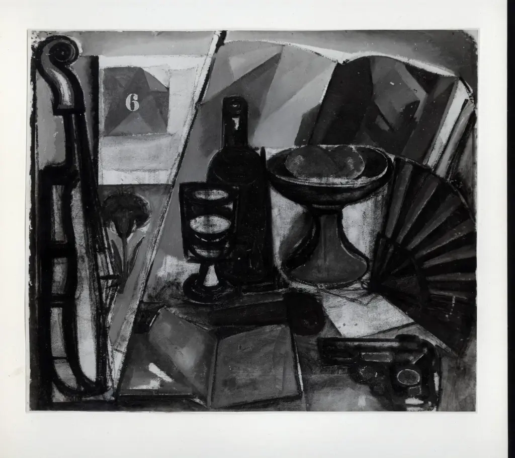 Giacomelli , Rossi, Gino - sec. XX - Natura morta con rivoltella , fronte