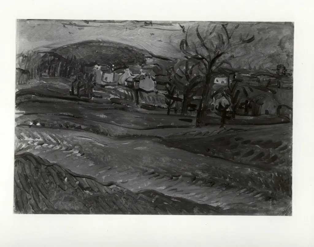 Giacomelli , Rossi, Gino - sec. XX - Paesaggio del Montello , fronte