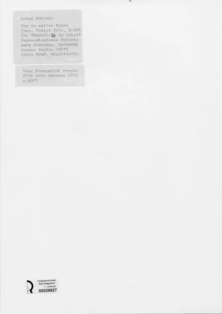 Anonimo , Russolo, Luigi - sec. XX - Zug in voller Fahrt , retro