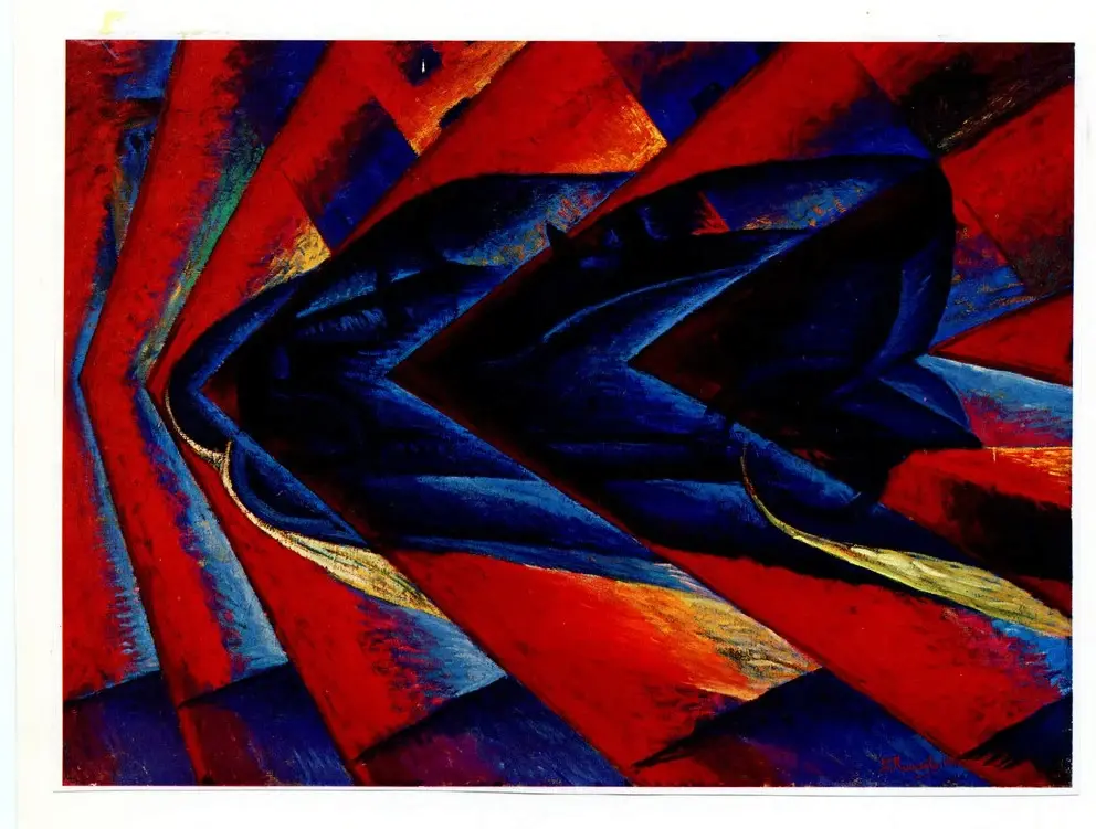 Anonimo , Russolo, Luigi - sec. XX - Dinamismo di una automobile , fronte