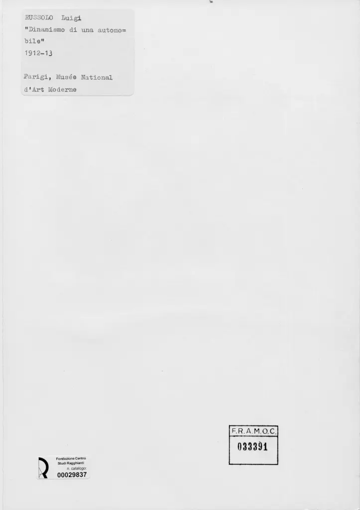 Anonimo , Russolo, Luigi - sec. XX - Dinamismo di una automobile , retro