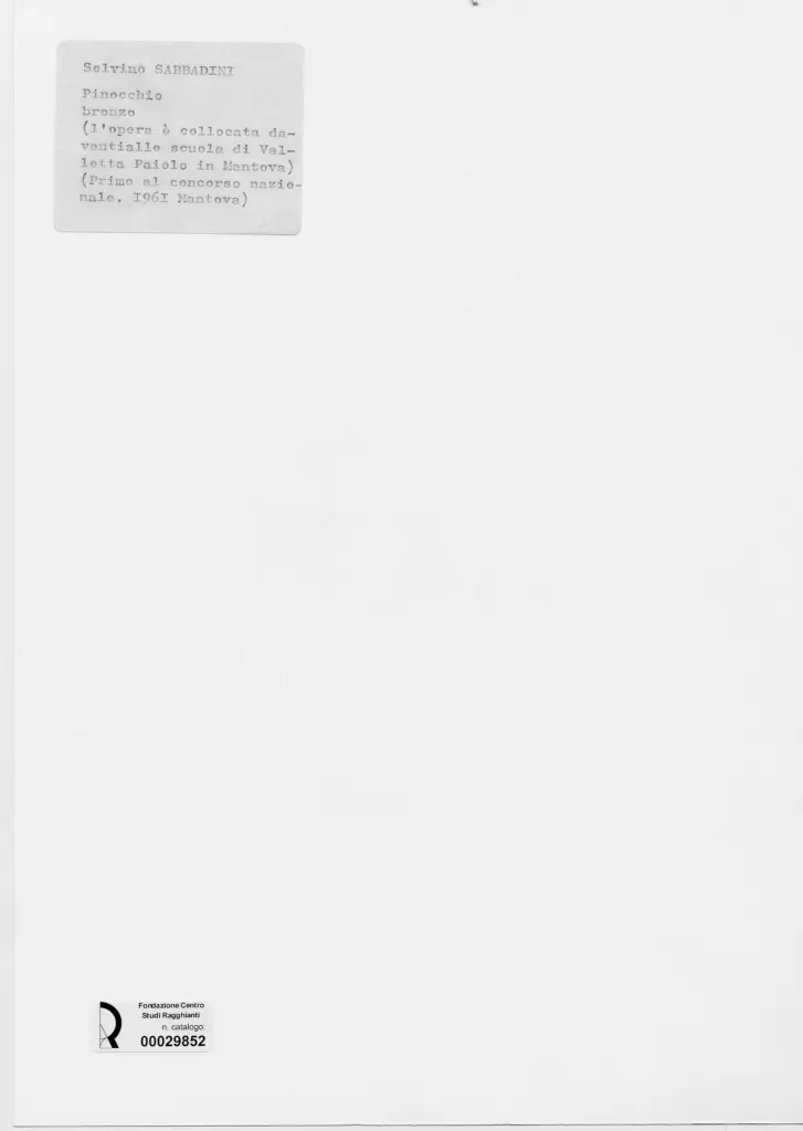 Anonimo , Sabbadini, Selvino - sec. XX - Pinocchio , retro