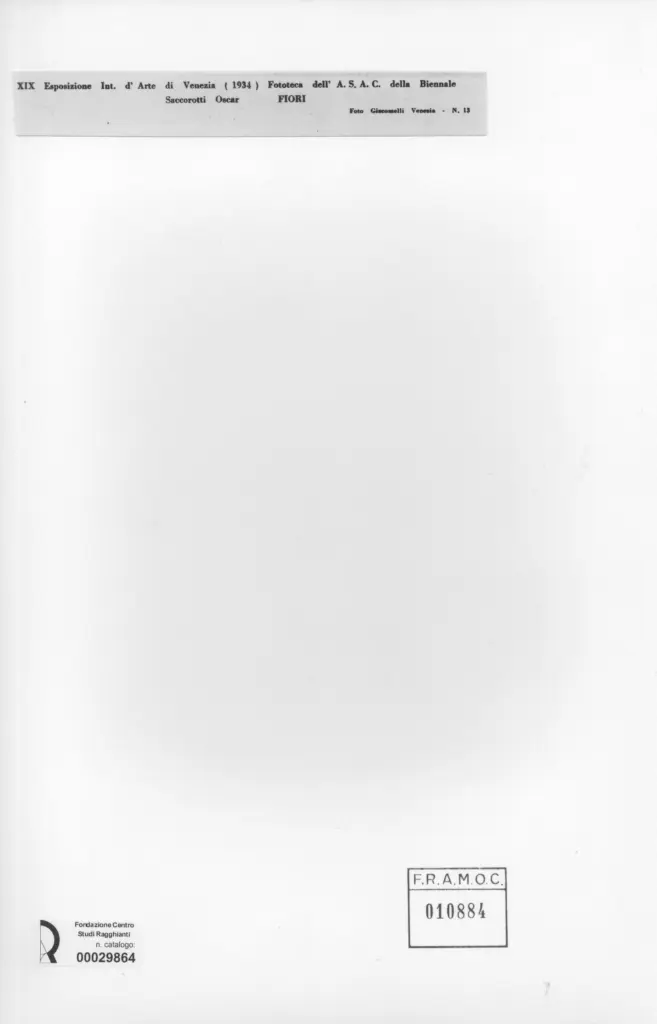 Giacomelli , Saccorotti, Oscar - sec. XX - Fiori , retro