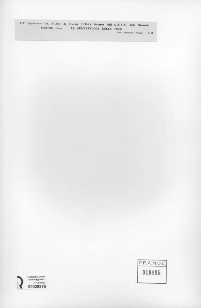 Giacomelli , Saccorotti, Oscar - sec. XX - Le pescivendole della foce , retro