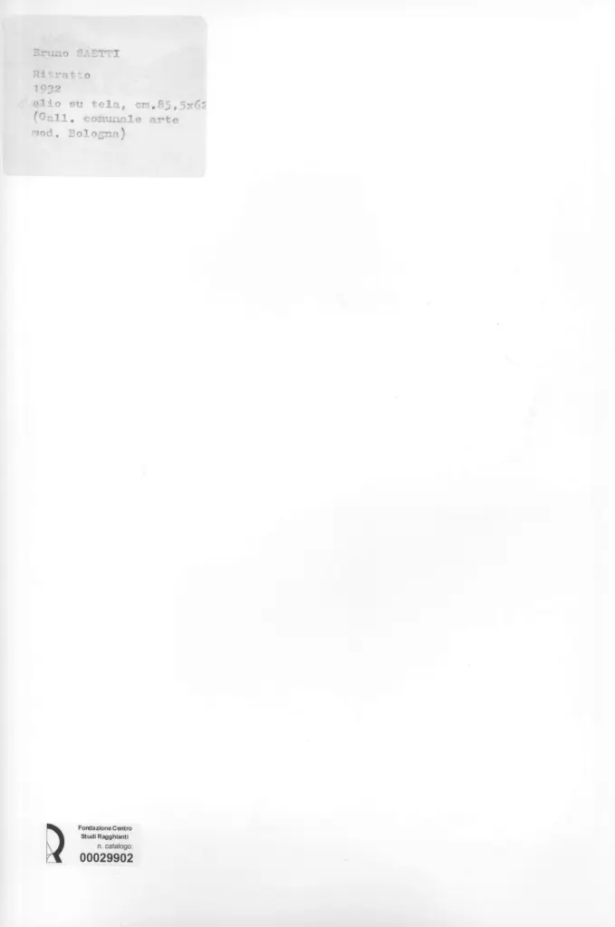 Anonimo , Saetti, Bruno - sec. XX - , retro