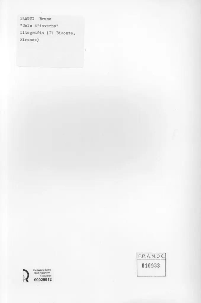 Anonimo , Saetti, Bruno - - , retro