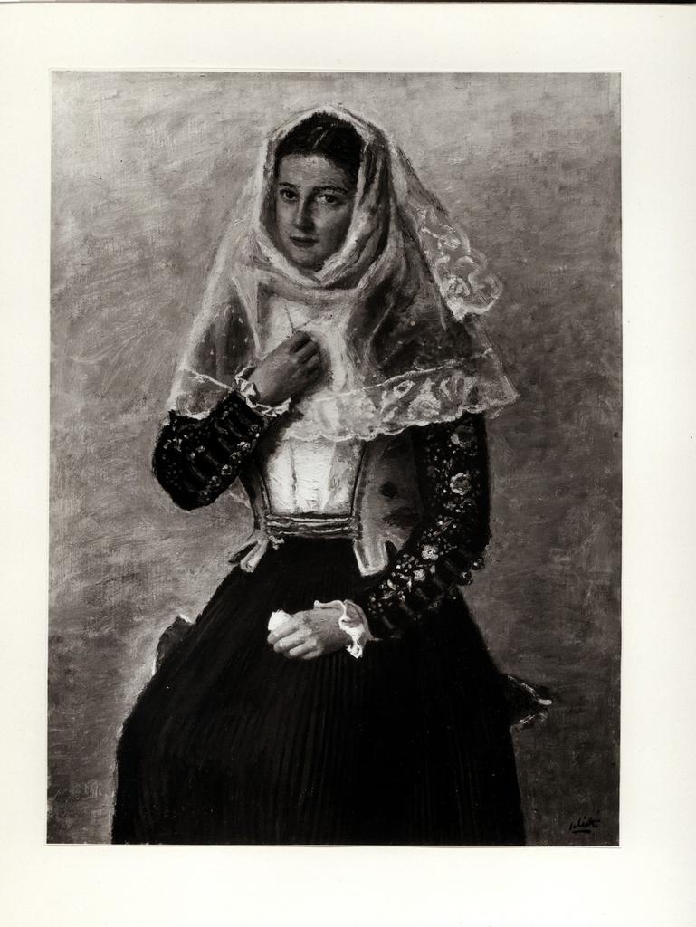 Giacomelli , Salietti, Alberto - sec. XX - Bambina in costume sardo , fronte