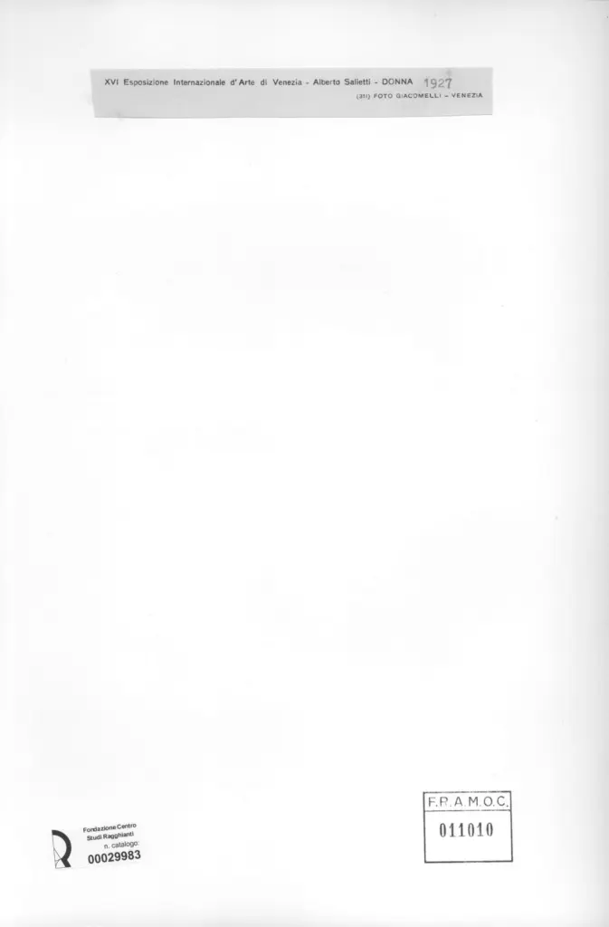 Giacomelli , Salietti, Alberto - sec. XX - Donna , retro