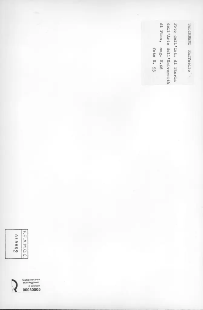 Universit&agrave; di Pisa. Dipartimento di Storia delle Arti , retro