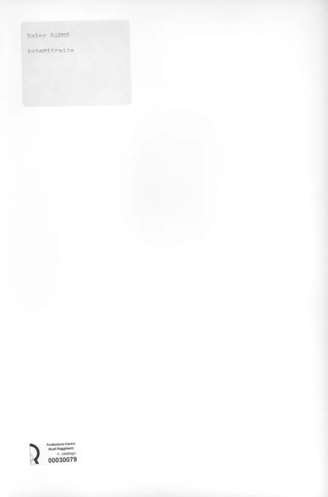 Anonimo , Samos, Koler - sec. XX - Autoritratto , retro