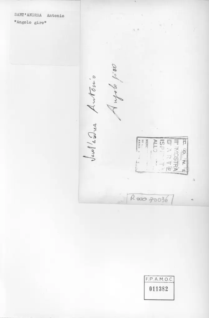 Anonimo , Sant'Andrea, Antonio - sec. XX - Angolo giro , retro