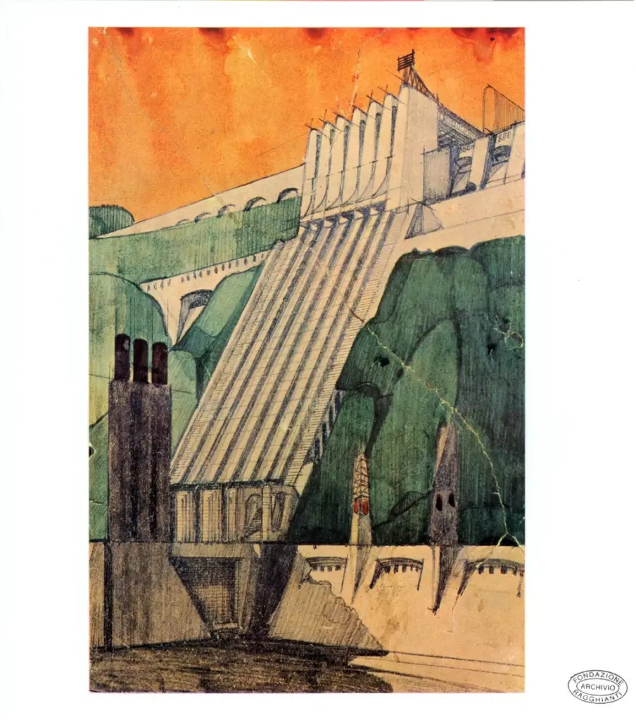 Anonimo , Sant'Elia, Antonio - sec. XX - Centrale elettrica , fronte