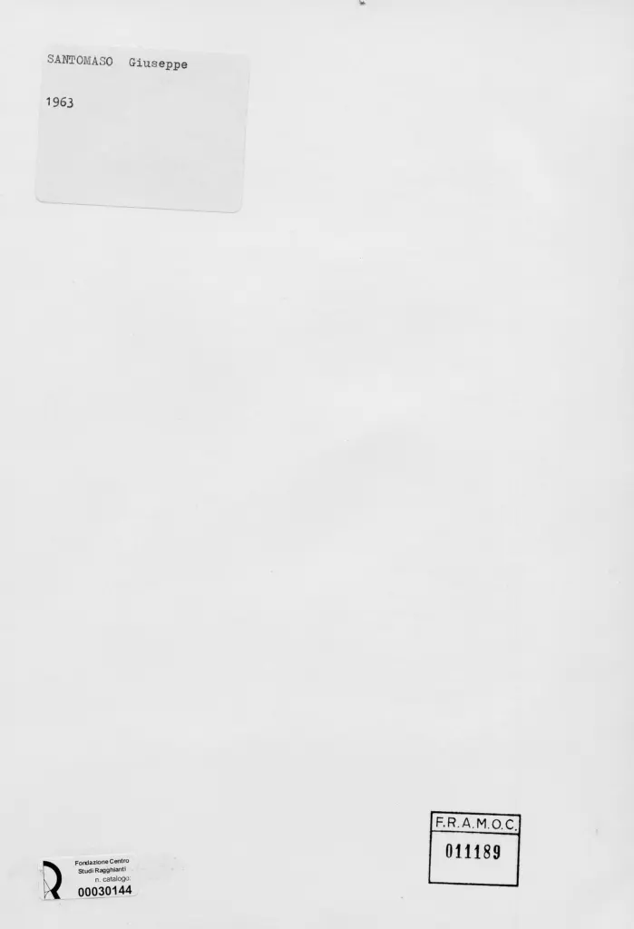 Anonimo , Santomaso, Giuseppe - sec. XX - , retro