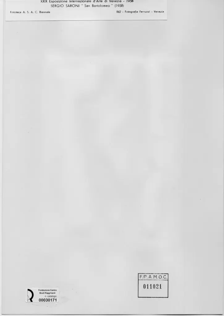 Fotografia Ferruzzi , Saroni, Sergio - sec. XX - San Bartolomeo , retro