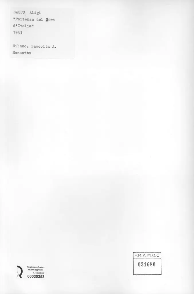 Anonimo , Sassu, Aligi - sec. XX - Partenza del Giro d'Italia , retro