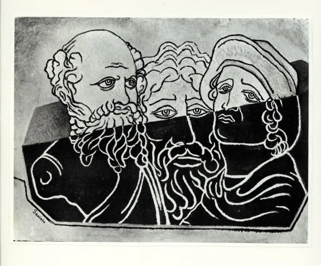 Anonimo , Savinio, Alberto - sec. XX - Tre personaggi