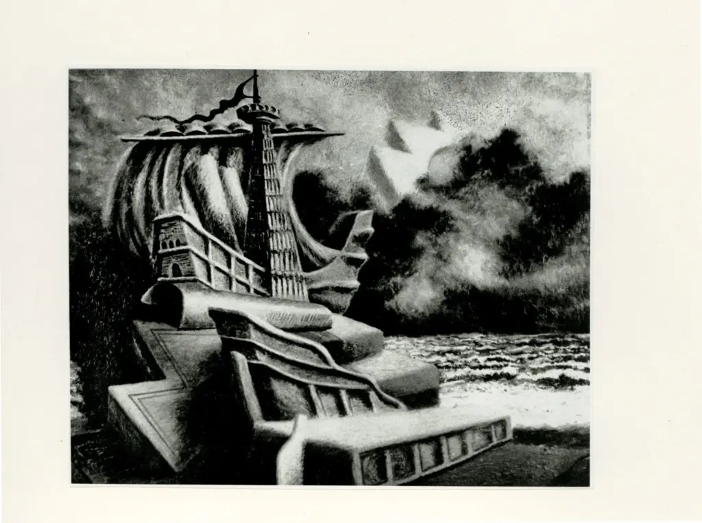 Anonimo , Savinio, Alberto - sec. XX - La morte di Pompeo