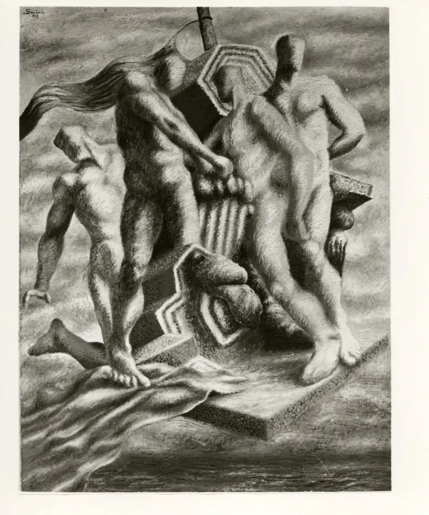 Anonimo , Savinio, Alberto - sec. XX - Il volo degli Apostoli