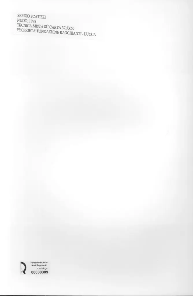 Anonimo , Scatizzi, Sergio - sec. XX - Nudo , retro