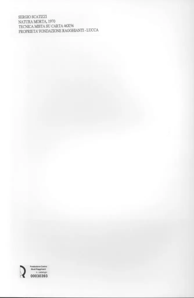 Anonimo , Scatizzi, Sergio - sec. XX - Natura morta , retro