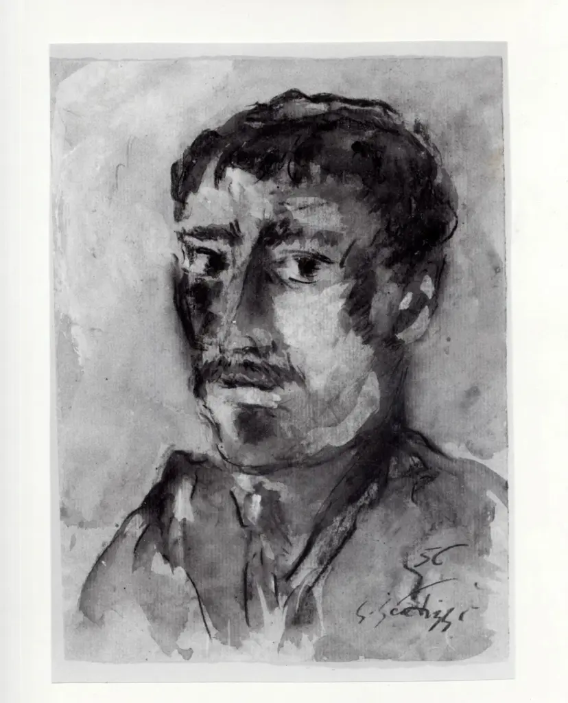 Anonimo , Scatizzi, Sergio - sec. XX - Ritratto di ignoto , fronte