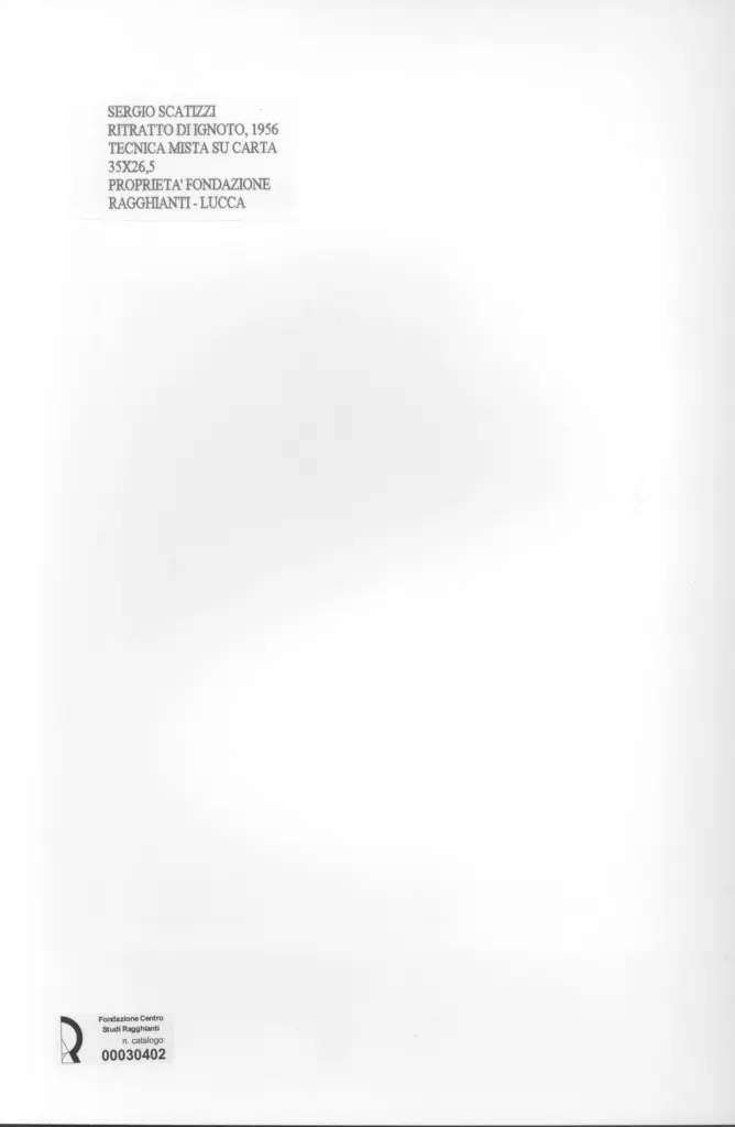 Anonimo , Scatizzi, Sergio - sec. XX - Ritratto di ignoto , retro