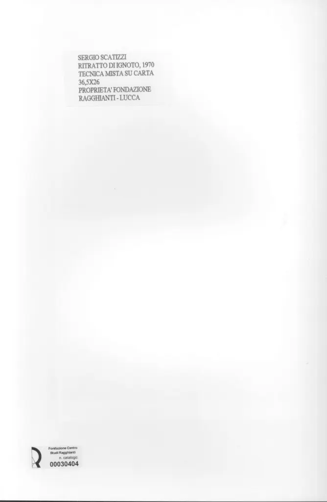 Anonimo , Scatizzi, Sergio - sec. XX - Ritratto di ignoto , retro